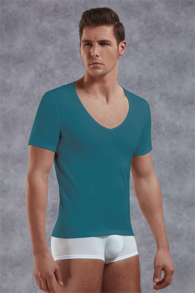 Doreanse Erkek Modal Derin V Yaka Kısa Kol T Shirt 2820